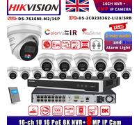 Hikvision DS-7616NI-M2/16P NVR System Red&Blue Light Alarm Colorvu 8MP IP Camera