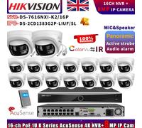 Hikvision DS-7616NXI-K2/16P 16CH NVR Kit 8MP IP Camera DS-2CD1383G2P-LIUF/SL Lot