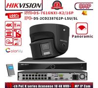 Hikvision DS-7616NXI-K2/16P 16POE 16CH NVR Acusense ColorVu Panoramic 8MP Camera