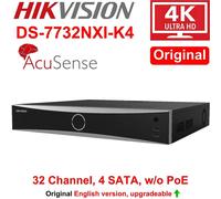 Hikvision DS-7732NXI-K4 32-Channel no-PoE 4SATA H.265+ 12MP AcuSense 1.5U 4K NVR