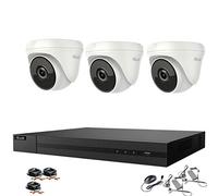 Hikvision Hilook 4Channel 5MP"40M"CCTV Camera System,3X5MP Weatherproof Home Security(WHITE) Dome Camera, Motion Detection, Email &APP alert CCTV Kits (NO HDD)