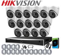 HIKVISION IP POE 4K CCTV SECURITY 8MP SYSTEM 2-WAY AUDIO SMART HYBRID LIGHT KIT