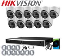 HIKVISION IP POE 4K CCTV SECURITY 8MP SYSTEM 2-WAY AUDIO SMART HYBRID LIGHT KIT
