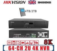Hikvision NVR DS-9664NI-M8 64CH 8SATA Acusense 2U AI 32MP 8K Video Recorder+HDD