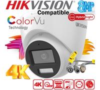 HIKVISION OEM 4K CCTV CAMERA 8MP 4IN1 UHD SMART ColorVu NIGHT VISION Outdoor UK