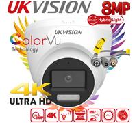 HIKVISION OEM 4K CCTV CAMERA 8MP ColorVu FIXED TURRET IP67 40M IR 2.8mm LENS