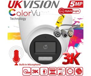 HIKVISION OEM CCTV COLORVU 5MP Audio In Mic CAMERA IP67 Night Vision SMART LIGHT