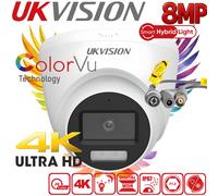 HIKVISION OEM CCTV DOME CAMERA 8MP 4K UHD 2.8MM 4IN1 TVI AHD ColorVu OUTDOOR UK