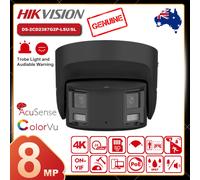 Hikvision Panoramic 4k 8MP 180° Dual Lens ColorVu POE IP Camera 2way Audio Black