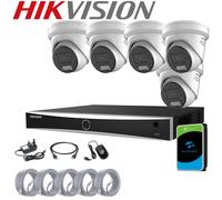 Hikvision POE 4K 8MP ColorVu IP Camera System Kit Smart Hybrid Light 2 way AUDIO