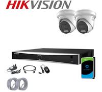 Hikvision POE 4K 8MP ColorVu IP Camera System Kit Smart Hybrid Light 2 way AUDIO