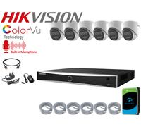 Hikvision PoE 4K ColorVu CCTV 8MP Security IP Camera Audio System Smart Light UK