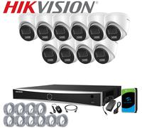 HIKVISION SMART COLORVU CCTV 8MP 4K NVR IP POE 2-WAY AUDIO 4MP CAMERA SYSTEM KIT