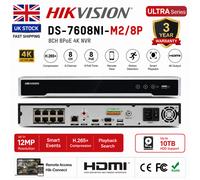 Hikvision Ultra DS-7608NI-M2/8P 8CH 8PoE 12MP 4K HDMI H.265+ NVR CCTV Recorder