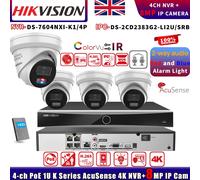 Hikvison DS-7604NXI-K1/4P NVR Systems Acusense Light Alarm Speaker 8MP IP Camera