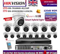 Hikvison DS-7616NXI-K2/16P NVR+DS-2CD2383G2-LI2U/SL Dual Mic 8MP IP Camera Lot