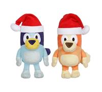 Hikyskin BLUEY 7-8" Plush Soft Toy Bundle Includes Festive and Bingo Christmas Holidays Season Plush with Santa Hats