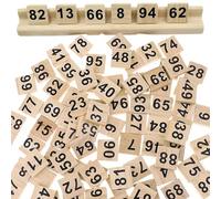 Hilai 100Pcs Number Blocks 1x1 Inch Clear Printed Black Number Block, Educational Montessori Wooden Numbers for Kids Board Game, Spelling Game, Toy