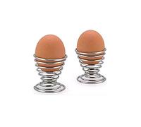 Hilai 6 PC PIECE SPIRAL CHROME EGG CUP CUPS HOLDER