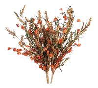 Hilai Artificial Fall Flowers, 2 Bundles Faux Flower Stems Dried Floral Arrangement Artificial Silk Floral for Home Kitchen Bedroom Festival Wedding Xmas Party Decor
