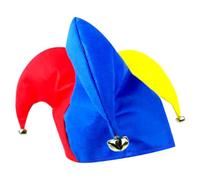 Hilai Court Jester Hat, Funny Harlequin Clown Hat with Bells, Uniform Size, Court Jester Costume Accessory for Festival Party