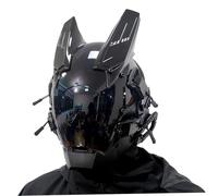 Hilai Cyber Mask LED Light Helmet Anti Fog Gothic Mask Punk Futuristic Sci-fi Techwear for Music Festival Cosplay Halloween Party
