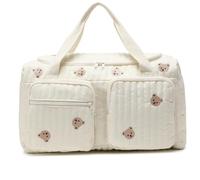 Hilai Diaper Bag, Baby Bag, Quilted Diaper, Teddy Bear Pattern Cute Duffle Portable & Lightweight for Hospital and Weekender Travel, 18.9x8.7x10.2in