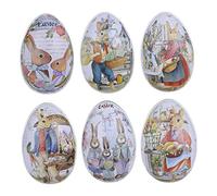 Hilai Easter Decorations,Easter Egg Shaped Candy Box Empty Easter Egg Shell Fillable Easter Egg for Easter Basket Stuffer 6PCS