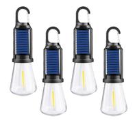 Hilai Electric Lanterns, 4PCS Solar Tent Lights Waterproof LED Solar Light Bulb USB Rechargeable Portable Outdoor Hanging Lamp with Hook for Camping Hiking Backpacking Emergency