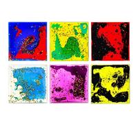 Hilai fidget toys for kids, 6 Pack Sensory Fidget Toys, Liquid Motion Sensory Tiles with Glitter for Calming and Focus, Soft Squish for Kids and Adults Stress Relief