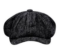 Hilai Flat Caps Baker Boy Hats for Men Herringbone Mens Hats Classic Tweed Newsboy Hats for Men Thermal Paperboy Hats for Men Soft Fit Hats for Men Outdoor Daily Use Black
