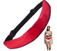 Hilai Inflatable Life Belt, Portable Unisex Belt Pack Automatic Inflatable Life Jacket with Reflective Strip for Kayaking Boat, No Gas Cylinder Red