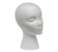 Hilai Mannequin Head,21inch Training Head, Bald Female Hairdressing Head for Cosmetology Wigs Making Display White Polystyrene Heads