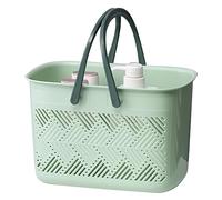 Hilai Shower Organiser, Shower Caddy Hallow-Out Shower Basket Drainage Non-Slip Plastic with Handle Open Mouth Shower Caddy Dorm for Bathroom 11x7.1x6.1 In