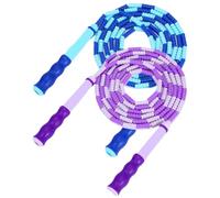 Hilai Soft Beaded Jump Rope, 2pcs Adjustable Jump Rope for Kids, Tangle-Free Skipping with Wavy Handle, Segmented Ropes for Children and Students