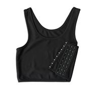 Hilai Sports Bra Breathable Flat Compression Chest Binder for Tank Bra Lesbian Vest Black S