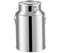 Hilai Stainless Steel Milk Can, 7L Large Stainless Steel Bucket with Lid, Wine Bucket with Handle and Buckle, Oil Container for Liquid Storage and Transport