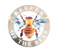 Hilai Wall Sculptures, Keeper of The Bees Metal Art Bee Keeper Wall Garden Craft Bee Farm Sign Ornament Style 1