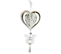 Hilai Wind Spinners for Garden, Love Heart 3D Wind Spinner, 360° Spin Hanging Garden Spinners, Stainless Steel Sculptures for Lawn Yard Balcony Style 1, Tools