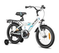 Hiland 16 Inch Kids bike, White Bicyles for Boys and Girls from 4 5 6 7 Years, with Luggage Rack Stabilisers