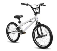 HILAND 20 Inch BMX Freestyle Bike for boys girls With 360 Degree Gyro & 4 Pegs, 20 Inch BMX Bike for 8 9 10 11 Years kid girl boys girls White