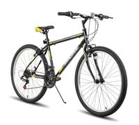 Hiland 24 26 inch Mountain Bike for Men Women, 21 Speeds High-Carbon Steel Frame, Sport Cycling MTB Bicycle for Adult Black