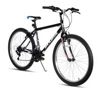Hiland 24 Inch Mountain Bike, 18 Speed Mountain Bike for Men Women, High Carbon Steel Frame, V-brakes MTB for Different Terrains, Black