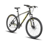 Hiland 27.5 inch Mountain Bike 21 Speeds, Lock-Out Suspension Fork, Aluminum Frame MTB Bicycle for Men Women Mens Adlut Bike Black