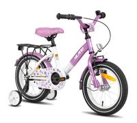 HILAND, Starry, Kids Bike for Boy and Girl Ages 2-7 Years Old with Training Wheels Bell Rear Rack, Purple, 14 inch