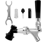 Hilangsan Stainless Steel Stem Beer Keg Tap Self-Closing Beer Tap Faucet Ball Lock Tap Polished Chrome-Plated Brass Beer Faucet Ball Lock Faucet with Ball Lock Quick Disconnect Picnic Corny Keg Tap