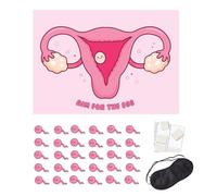 Hilarious Baby Shower/Gender Reveal - Pin The Sperm on The Egg - Fun & Cheeky Party Game with 30 Sperm Stickers, Blindfold & Egg Poster