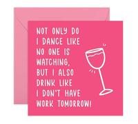 Hilarious Birthday Card About Work - 'Drink Like No Work Tomorrow' - Jokes for Colleagues, BFF, Besties, Office Mates,Work Mate, Bruv, Her - Making Work Fun - Comes with Fun Stickers