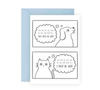 Hilarious Birthday Card - 'Cats VS Dogs Comic' - Gifts for Her, Him, Fur Mum or Dad, Pet Owners - Pet Perspectives - Comes with Fun Stickers