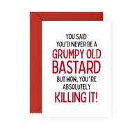 Hilarious Birthday Card - 'Grumpy Old Bastard' - Jokes for Husband, Wife, Life Partner, Other Half, Couples - Doing Great - Comes with Fun Stickers